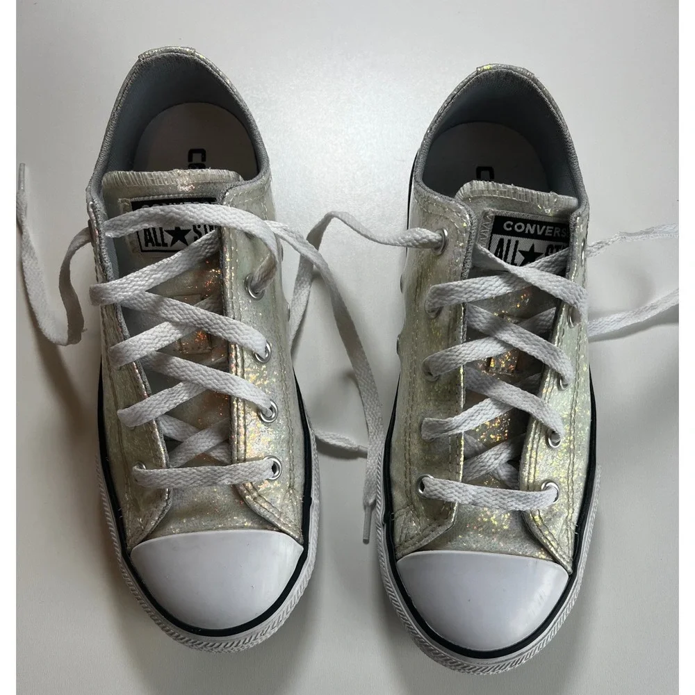Converse Chuck Taylor All Star Iridescent Glitter Sneakers Shoes Juniors  Size 3